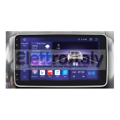 Autoradio Navigatore 1 din universale 10 pollici Android carplay 4g